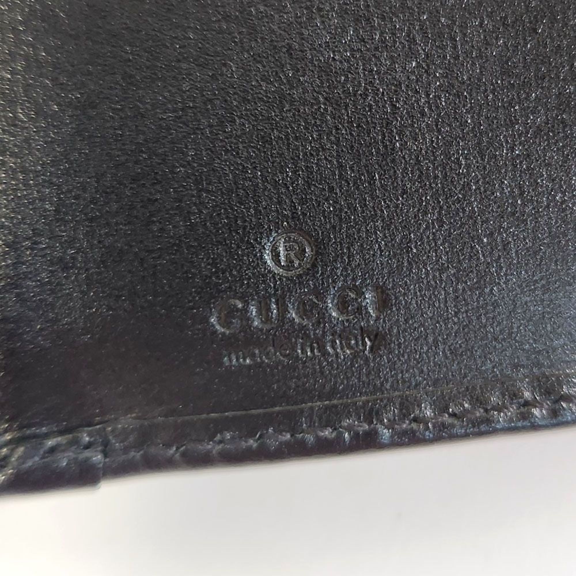 GUCCI Horsebit Tri-fold Wallet Compact Black 644462 Calf Bit