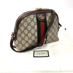 Gucci Ophidia GG Supreme Shoulder Bag 499621 Women's Beige Dark Brown Back