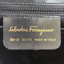 Salvatore Ferragamo Gancini handbag, shoulder bag, women's, black leather