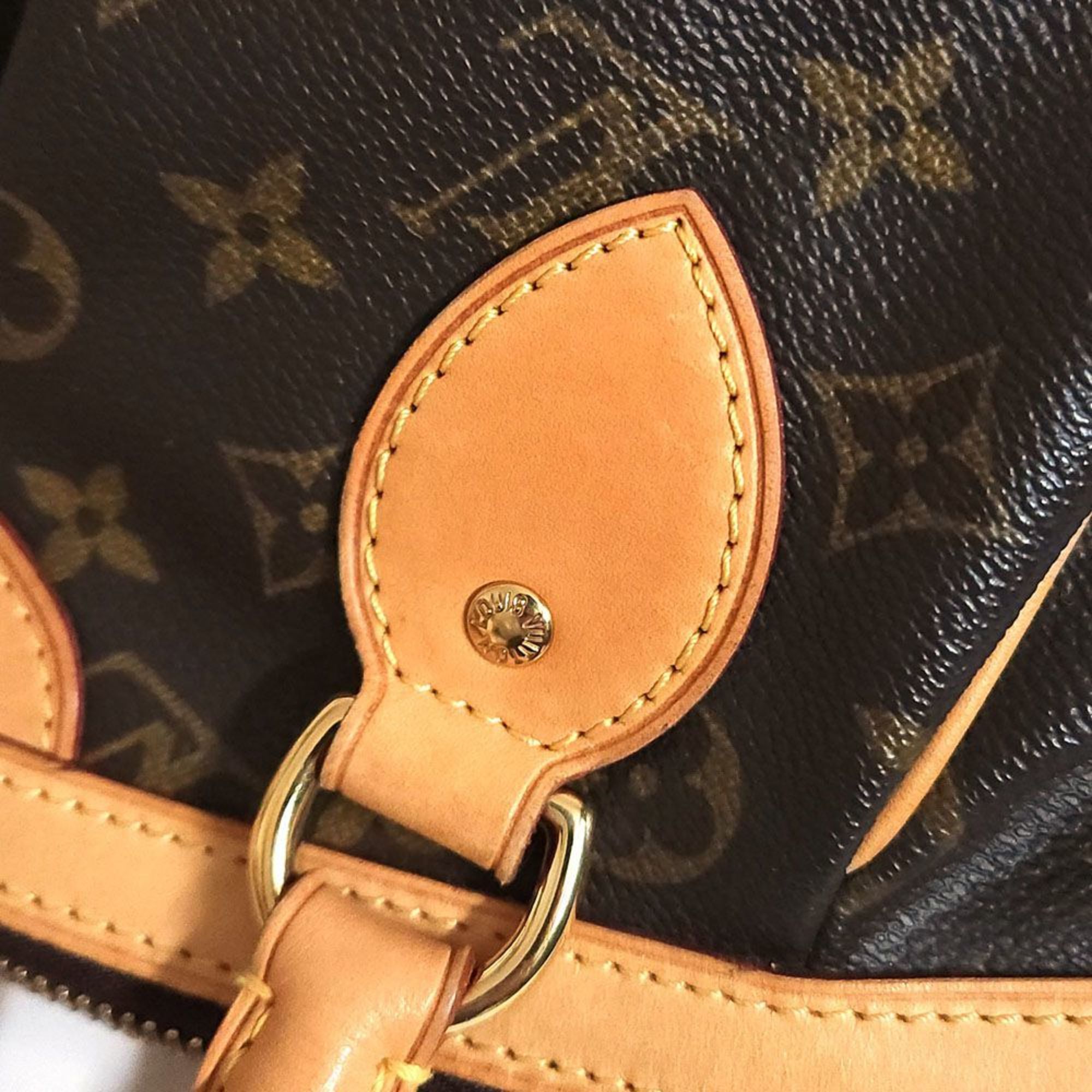 Louis Vuitton LOUISVUITTON Monogram Tivoli PM Handbag M40143 Women's Bag Back VUITTON Brown Canvas Tanned Leather