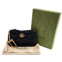 GUCCI GG Marmont Wallet/Coin Case Coin Purse 671773 Black Leather Key