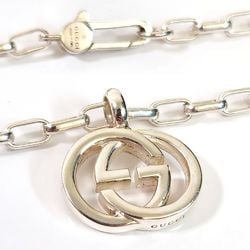 GUCCI Interlocking G Silver Necklace 295710 925 SV Pendant Men's Women's GG Sterling