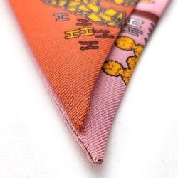 Hermes HERMES Scarf Twilly Ribbon Bag Charm Orange x Pink