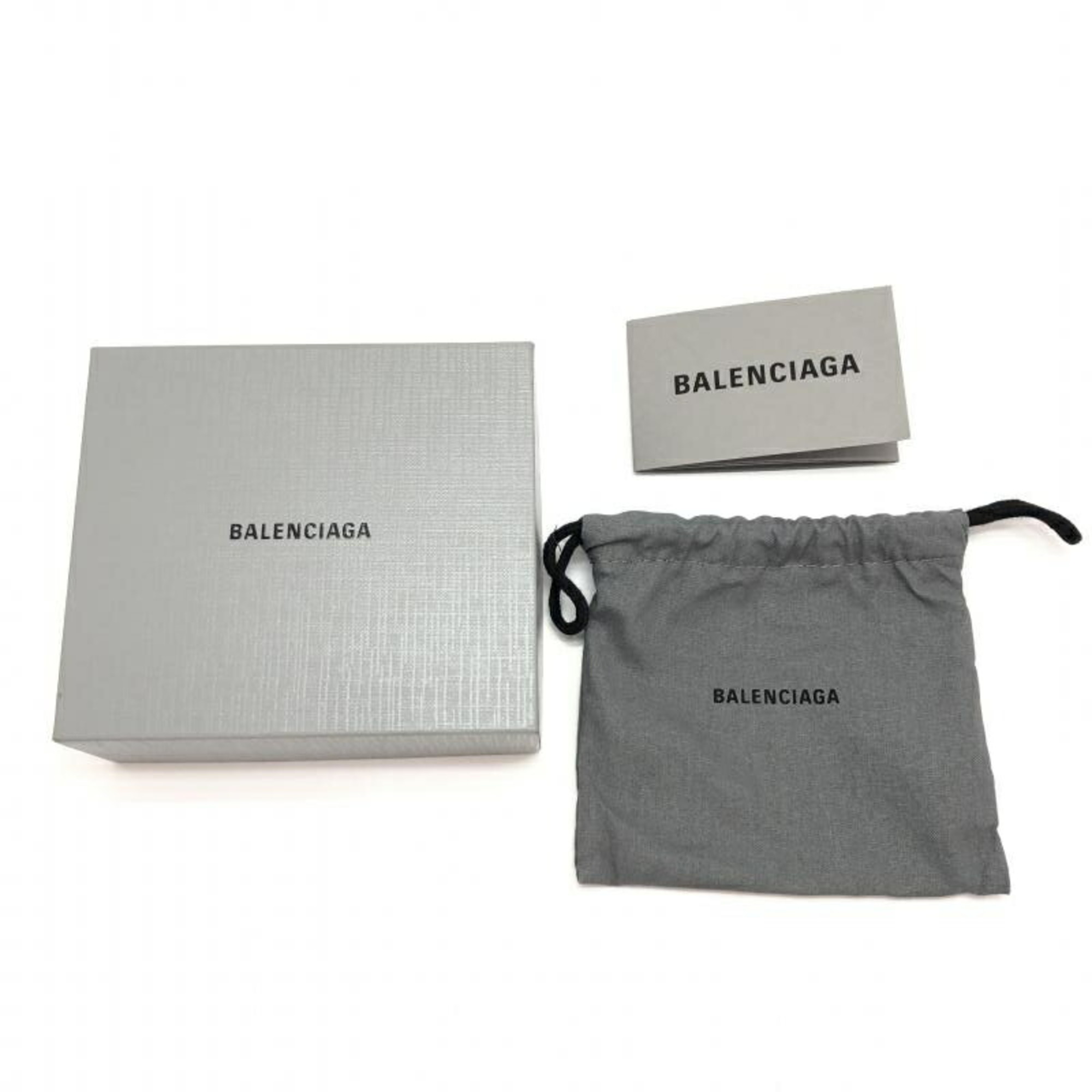 BALENCIAGA Tri-fold Wallet Leather 655622 1090 R 568148 Black