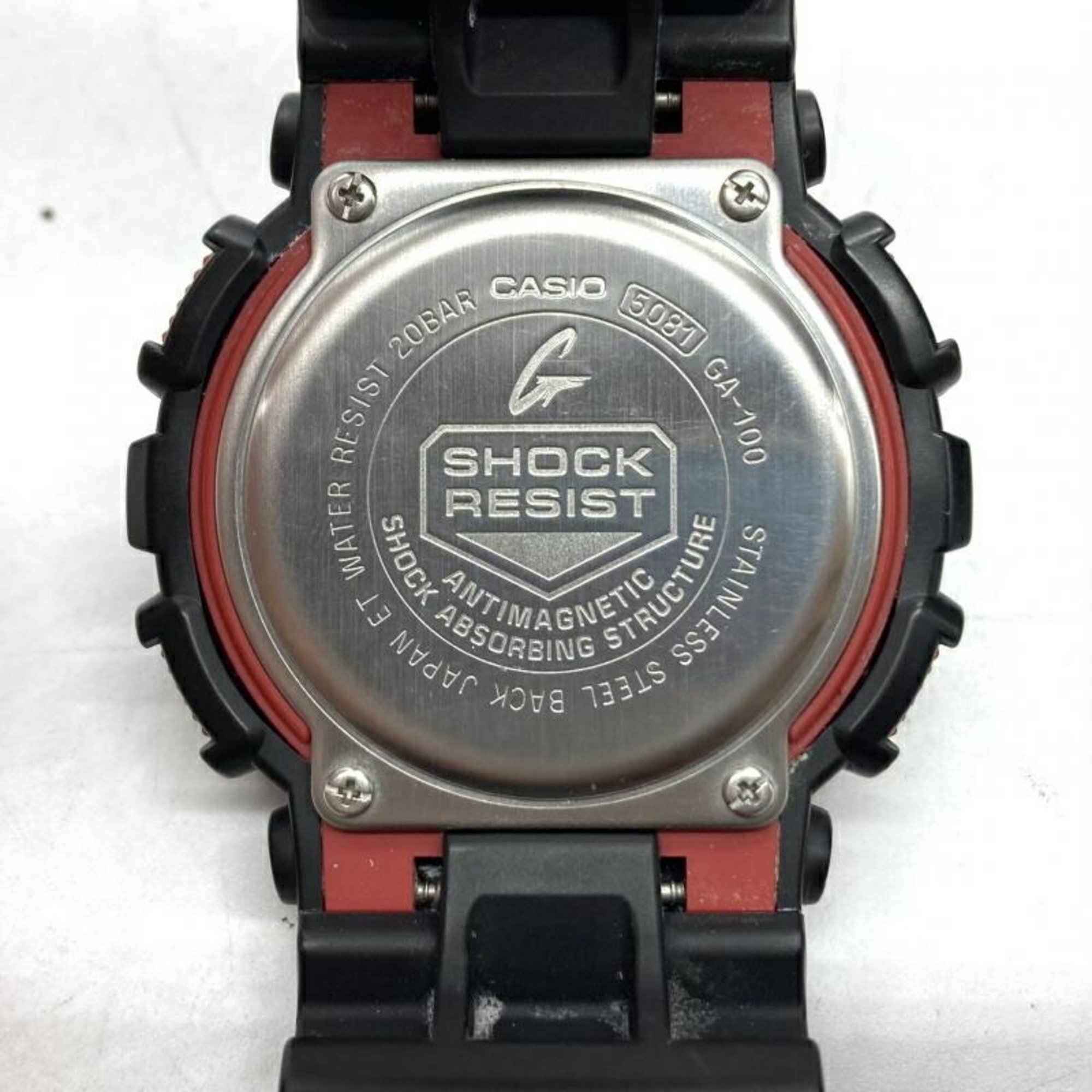 CASIO G-SHOCK GA-100-1 Casio G-Shock Watch Ana-Digi Black Red