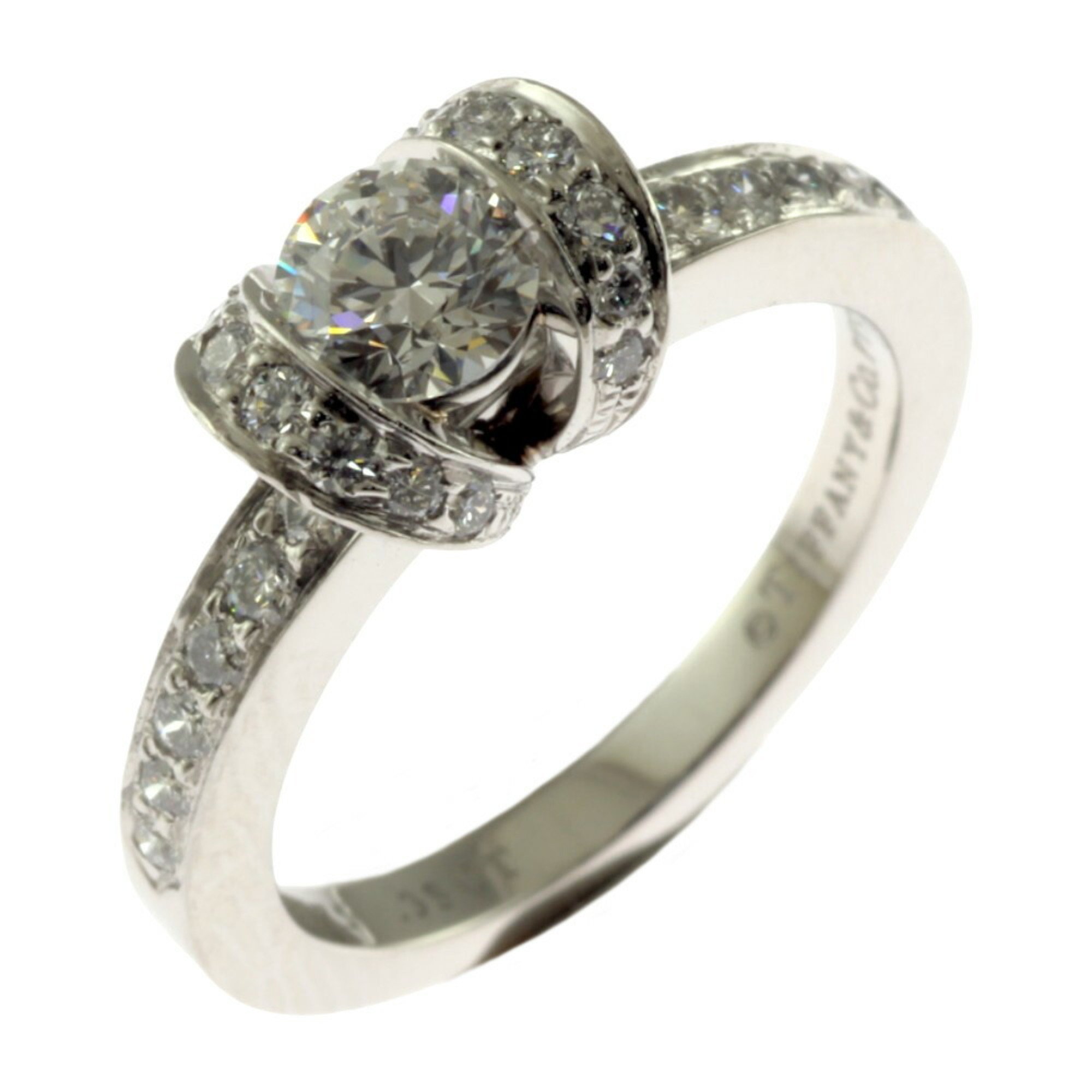 Tiffany 0.38ct F-VVS1-EX Ring, Tiffany, size 6.5, Pt950 platinum, diamond, 0.38ct, ladies, TIFFANY&Co.