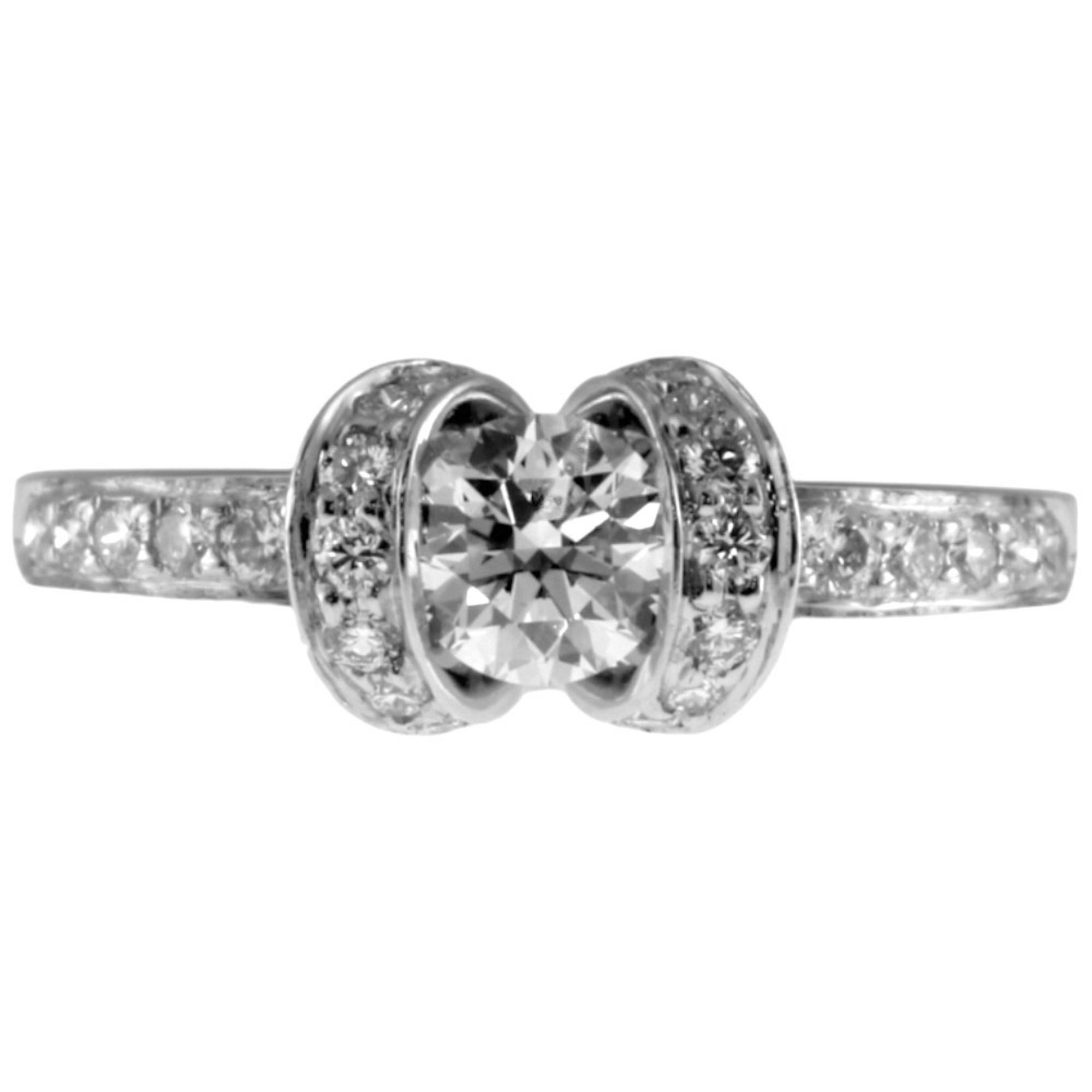 Tiffany 0.38ct F-VVS1-EX Ring, Tiffany, size 6.5, Pt950 platinum, diamond, 0.38ct, ladies, TIFFANY&Co.