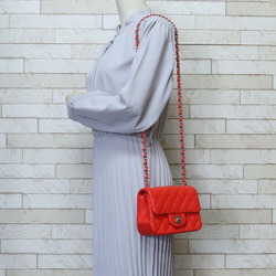Chanel Matelasse Shoulder Bag Lambskin A35200 Red Women's CHANEL Chain