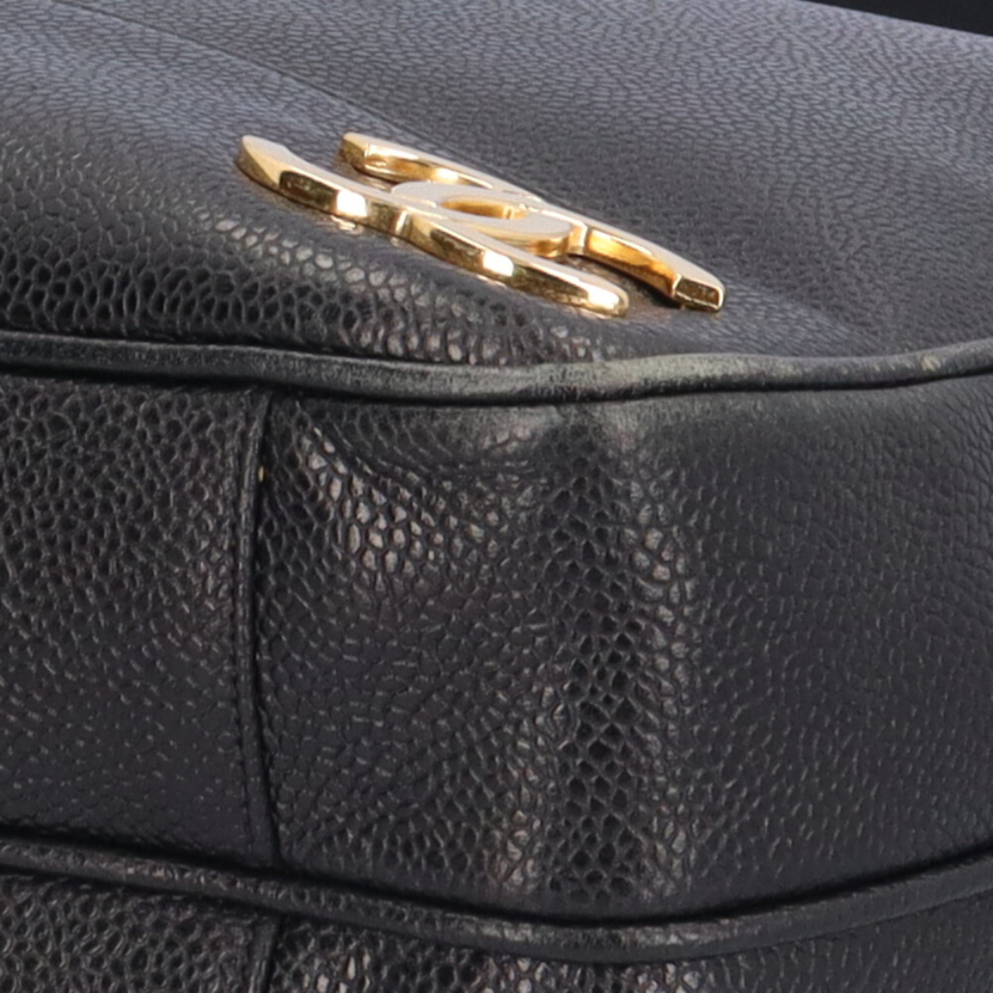 Chanel Triple CC Chain Shoulder Bag Caviar Skin Black Women's CHANEL