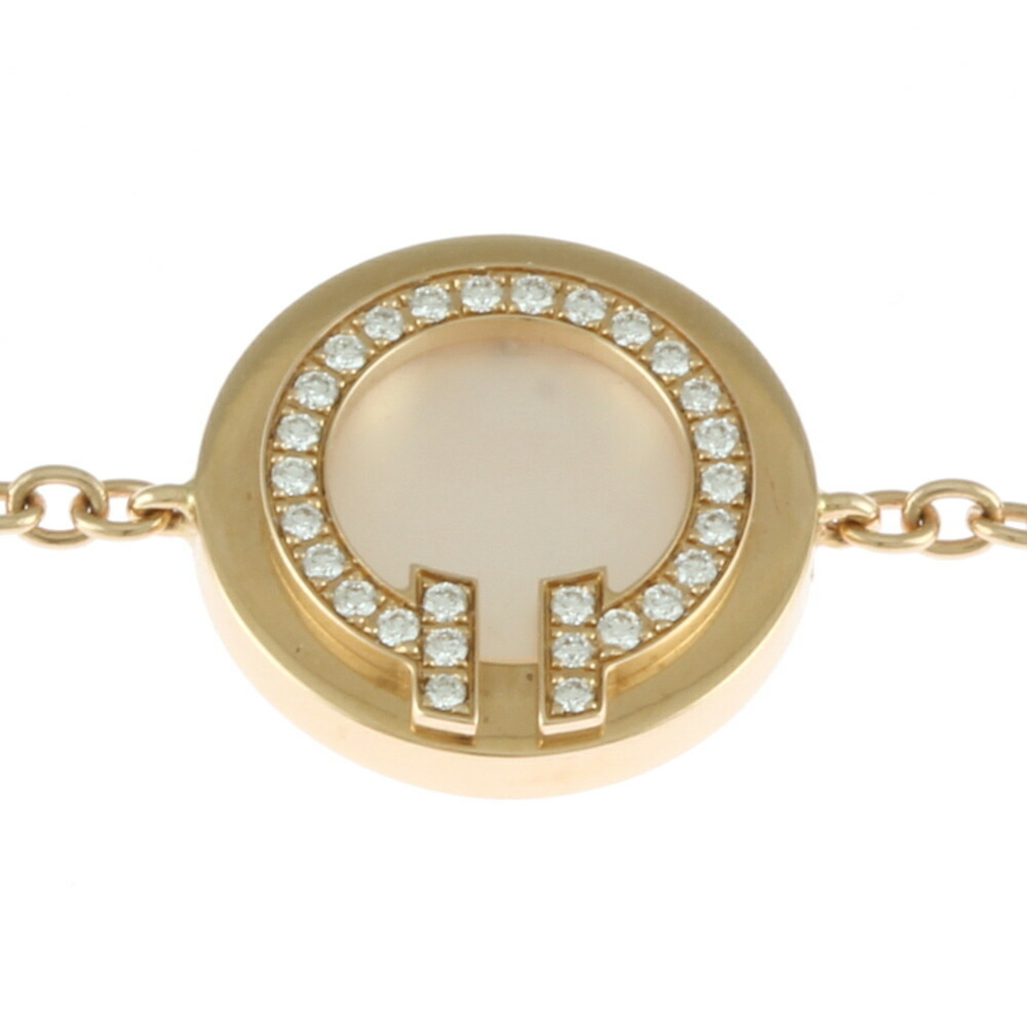 Tiffany T Circle Mother of Pearl Bracelet 18K Diamond Women's TIFFANY&Co.