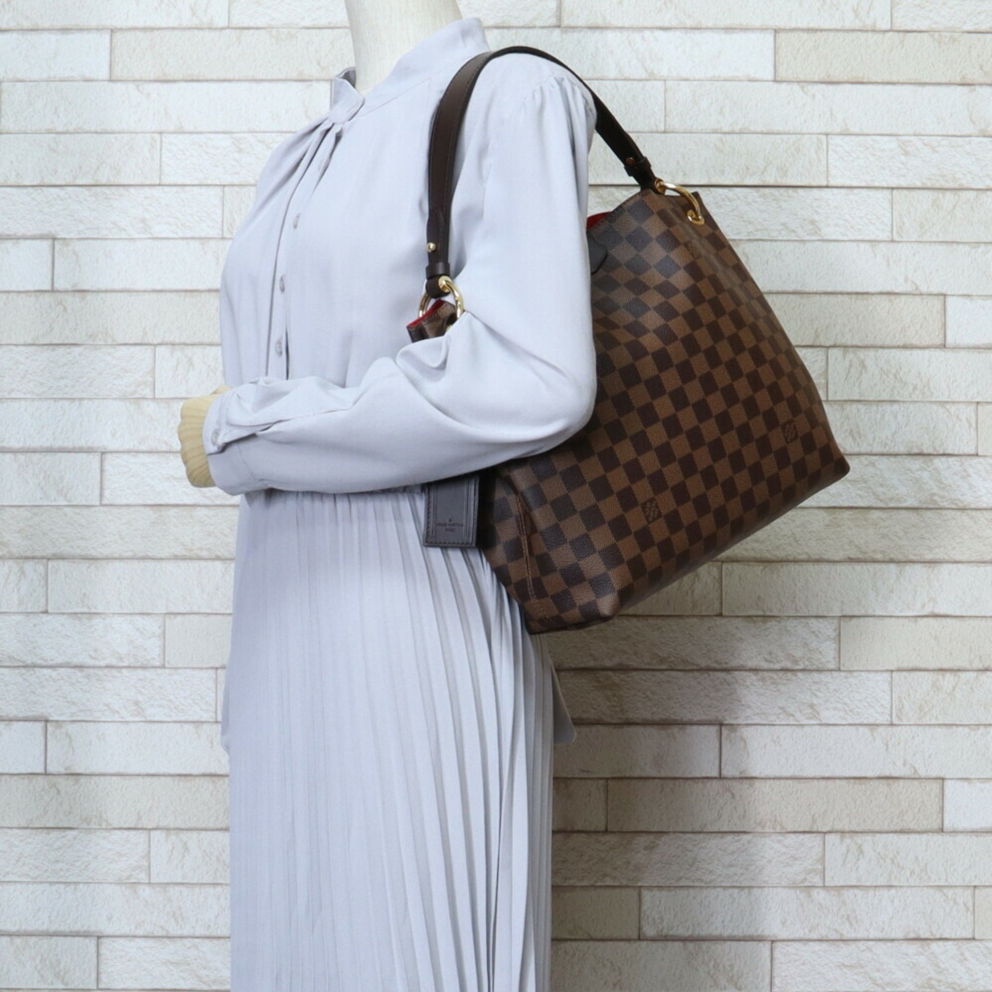 Louis Vuitton Graceful PM Damier Shoulder Bag Canvas N44044 Brown Women's LOUIS VUITTON