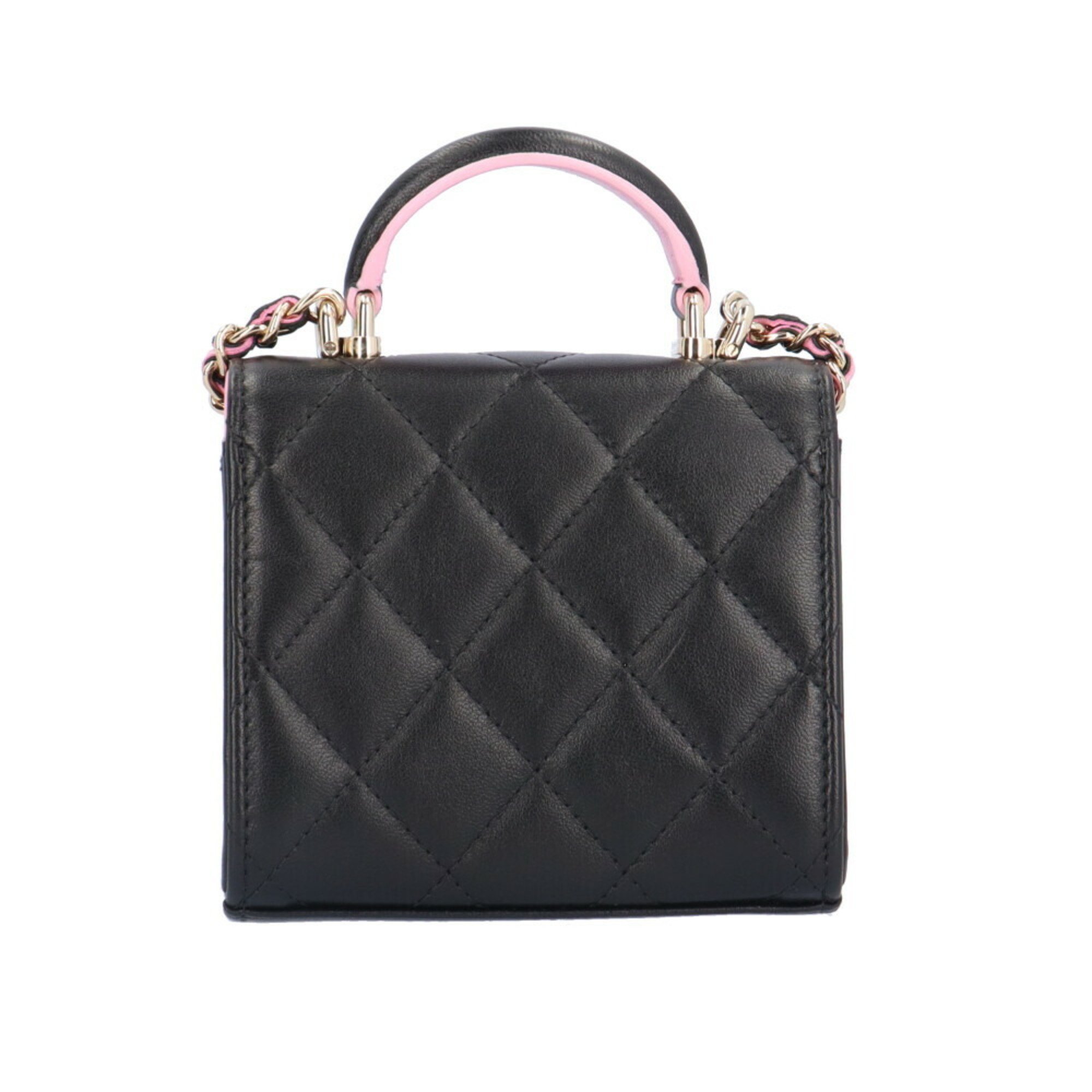 Chanel Matelasse Coco Mark Shoulder Bag Lambskin Black Women's CHANEL Chain
