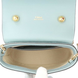 Chloé Chloe Small Abbey Lock Chain Bag Shoulder Leather CHC19WS220A8744L Blue Women's