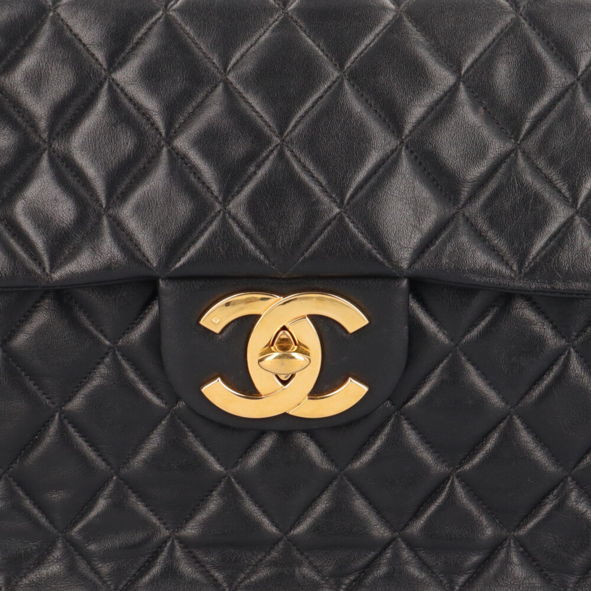 Chanel Deca Matelasse 34 Shoulder Bag Lambskin Black Women's CHANEL Chain