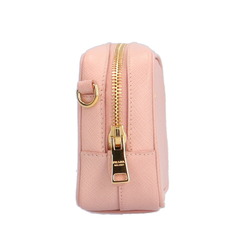 Prada Pochette Saffiano Shoulder Bag Leather 1N1674 Pink Women's PRADA