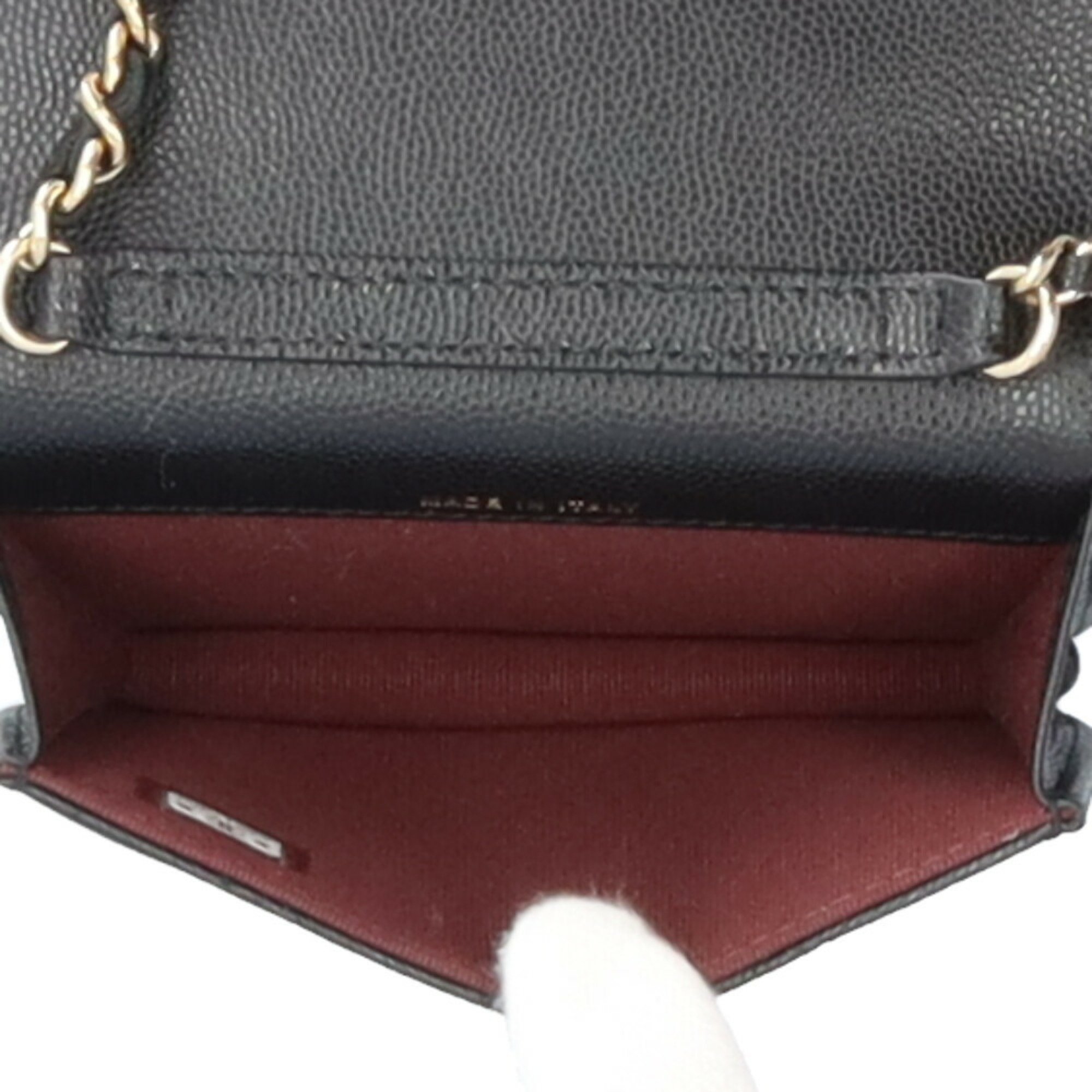 Chanel Matelasse Coco Mark Shoulder Bag Caviar Skin Black Women's CHANEL Chain