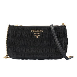 Prada Shoulder Bag Nylon 1BH152 Black Women's PRADA Chain