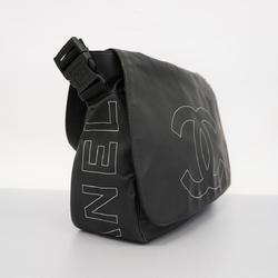 Chanel Shoulder Bag Sports Rubber Coating Black Women's