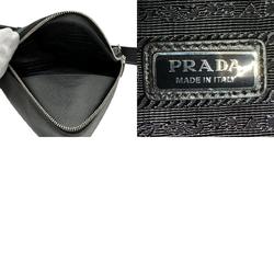 PRADA Shoulder bag Body Leather Black Silver Men Women z1249