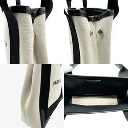 BALENCIAGA Handbag Navy Cabas XS Canvas Black x Ivory Women's 360346 z1262