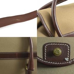 HUNTING WORLD Boston bag, shoulder canvas, leather, brown x khaki, for men and women, 55647f