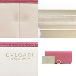 BVLGARI Bi-fold Long Wallet Leather Pink Women's h30314f