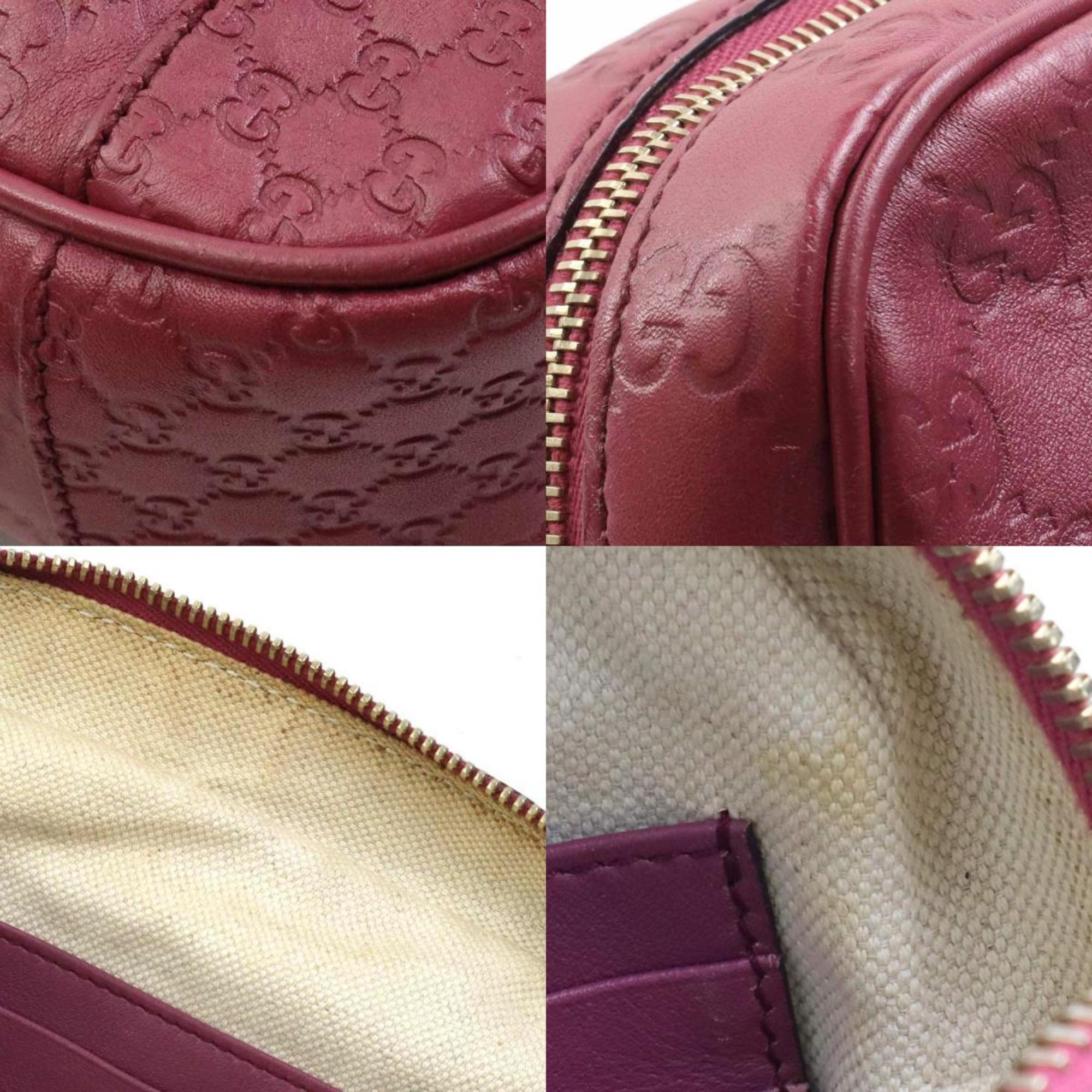 GUCCI Shoulder Bag Guccissima x Micro Leather Dark Purple Red Women's 387360 e58718a