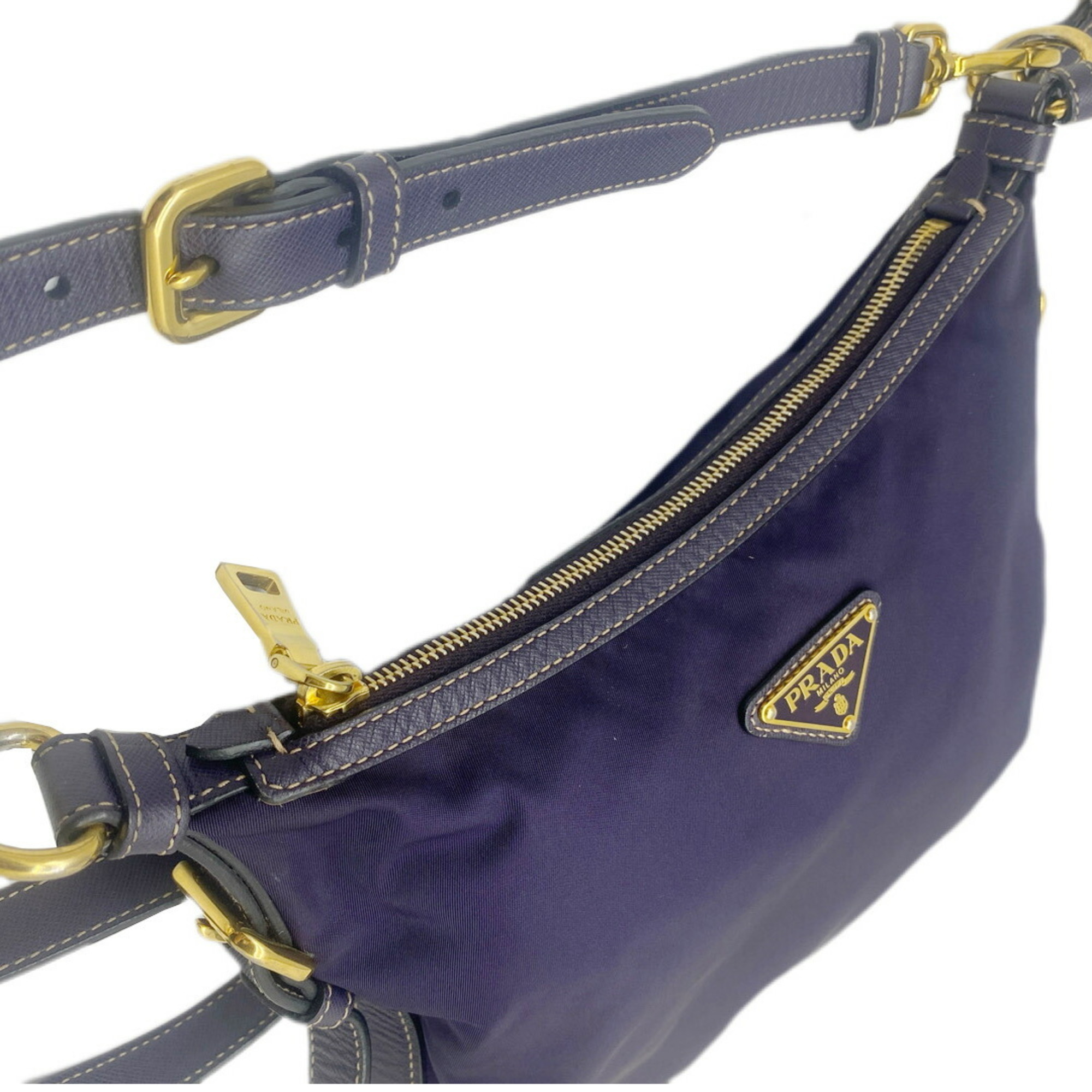 PRADA Prada Shoulder Bag Nylon Purple BT0706 Women's Men's