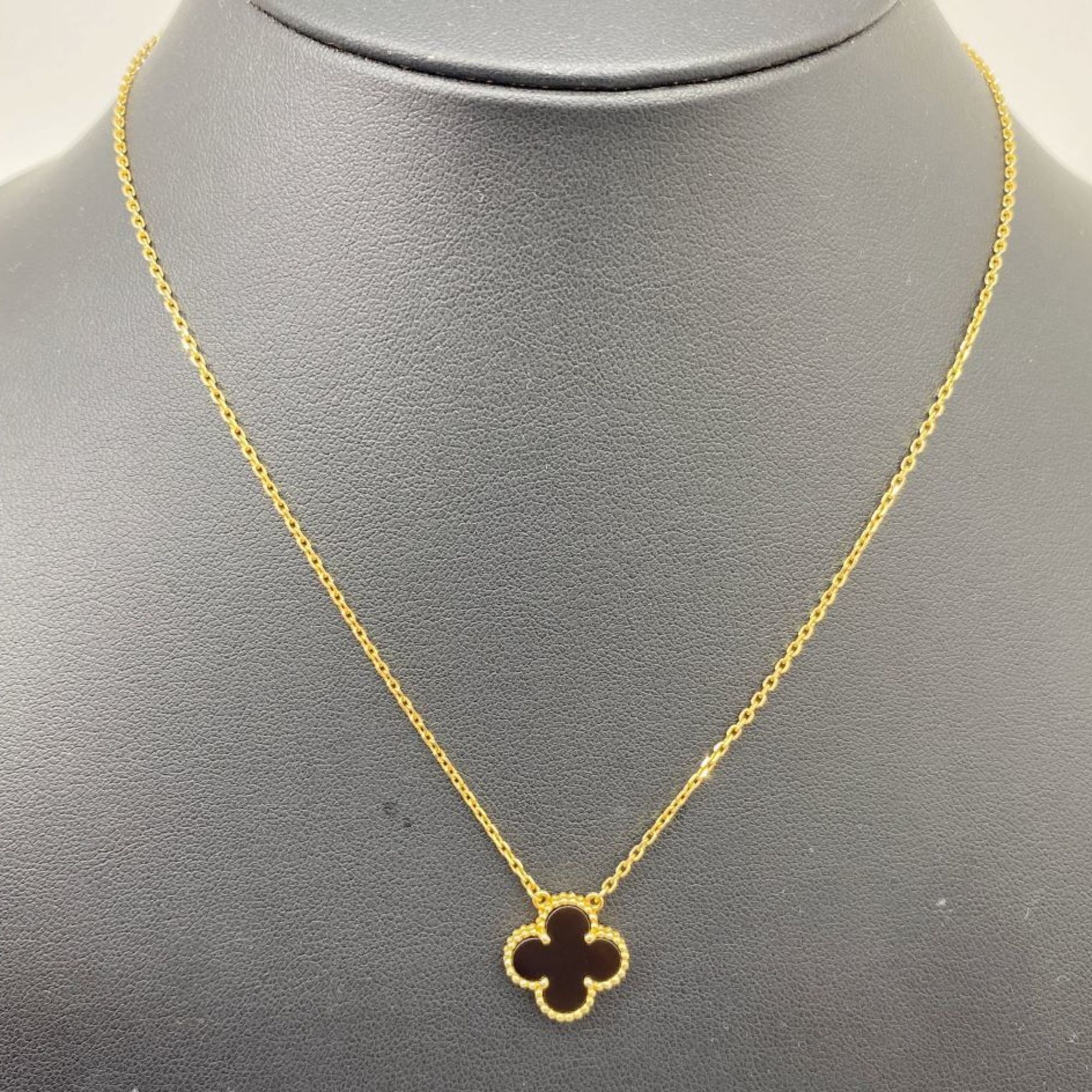 Van Cleef & Arpels Alhambra Necklace Shell K18YG Black Gold Women's