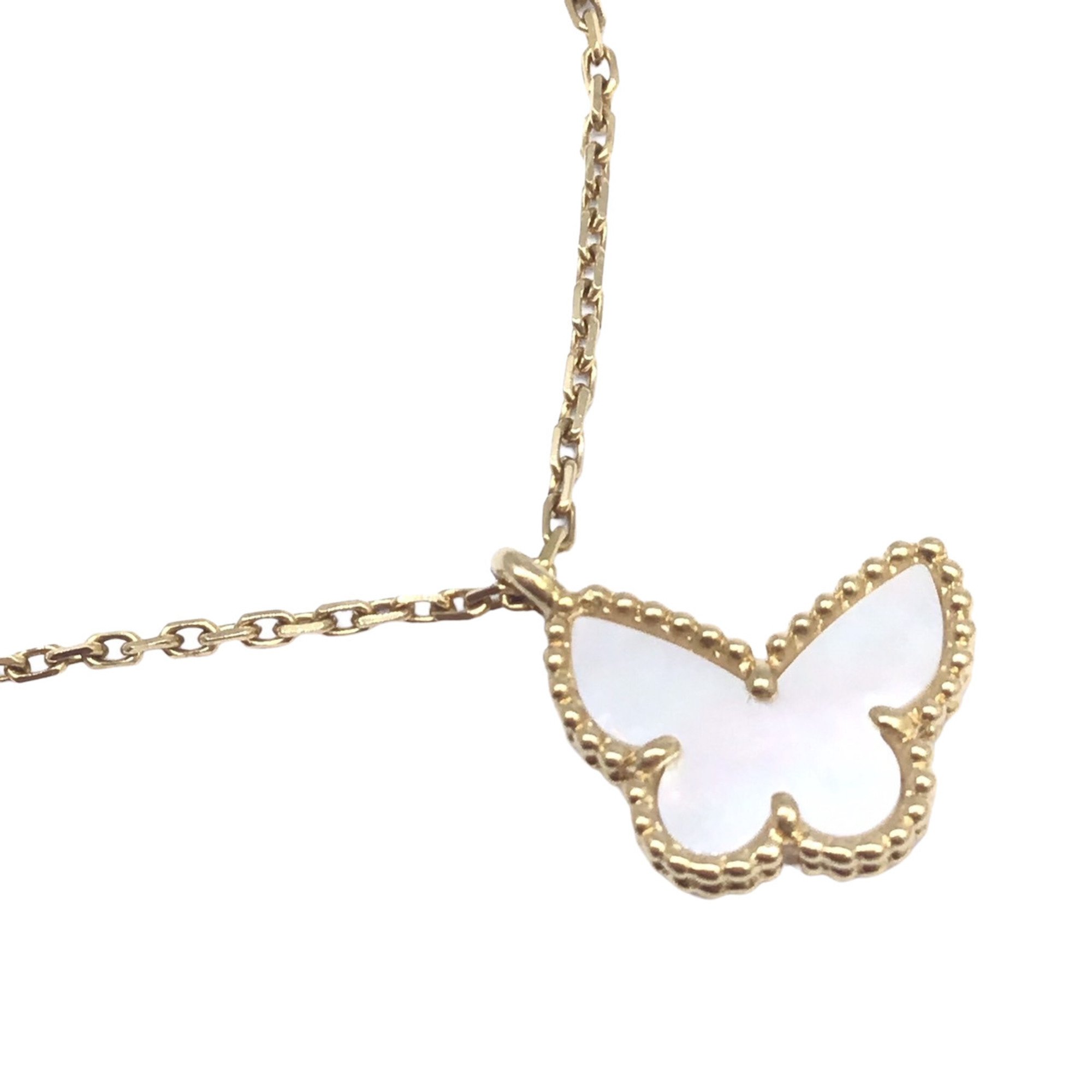 Van Cleef & Arpels Sweet Alhambra Papillon Necklace K18YG Shell MOP Mother of Pearl Butterfly VCARF69300 VCA Women's