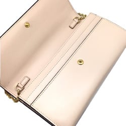 FENDI Chain Wallet Leather Pink 8M0365 Purse Long Goods Women's