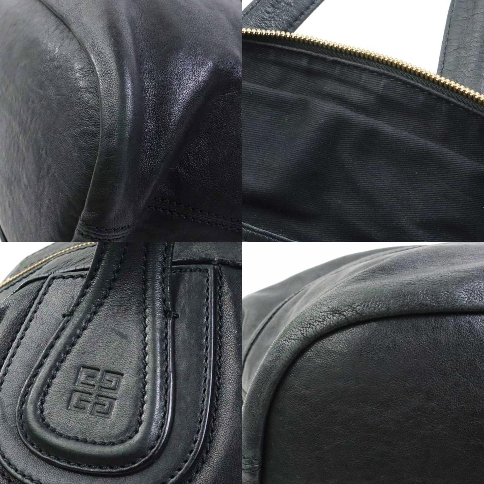 Givenchy Handbag Shoulder Bag Nightingale Leather Black Gold Women's e58720a