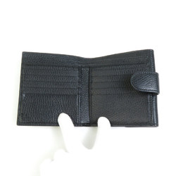 GUCCI Bi-fold wallet Interlocking G Leather Black Men's Women's 598167 h30315f