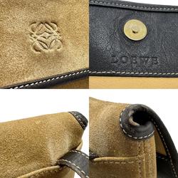 LOEWE Shoulder Bag Anagram Suede Leather Brown Men's Women's z1326