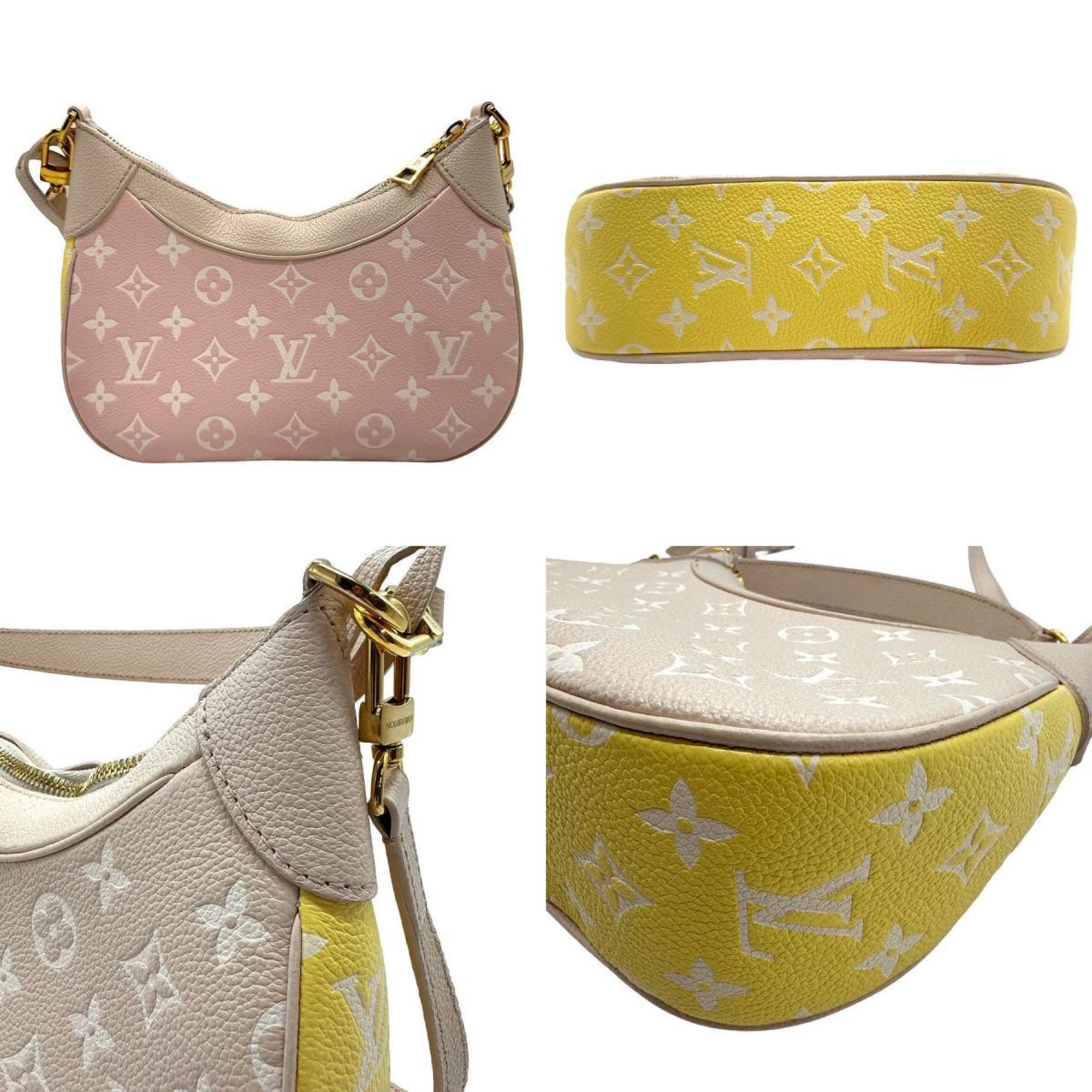 Louis Vuitton LOUIS VUITTON Shoulder Bag Monogram Empreinte Bagatelle NM Light Beige Pink Yellow Women's M46099 z1247