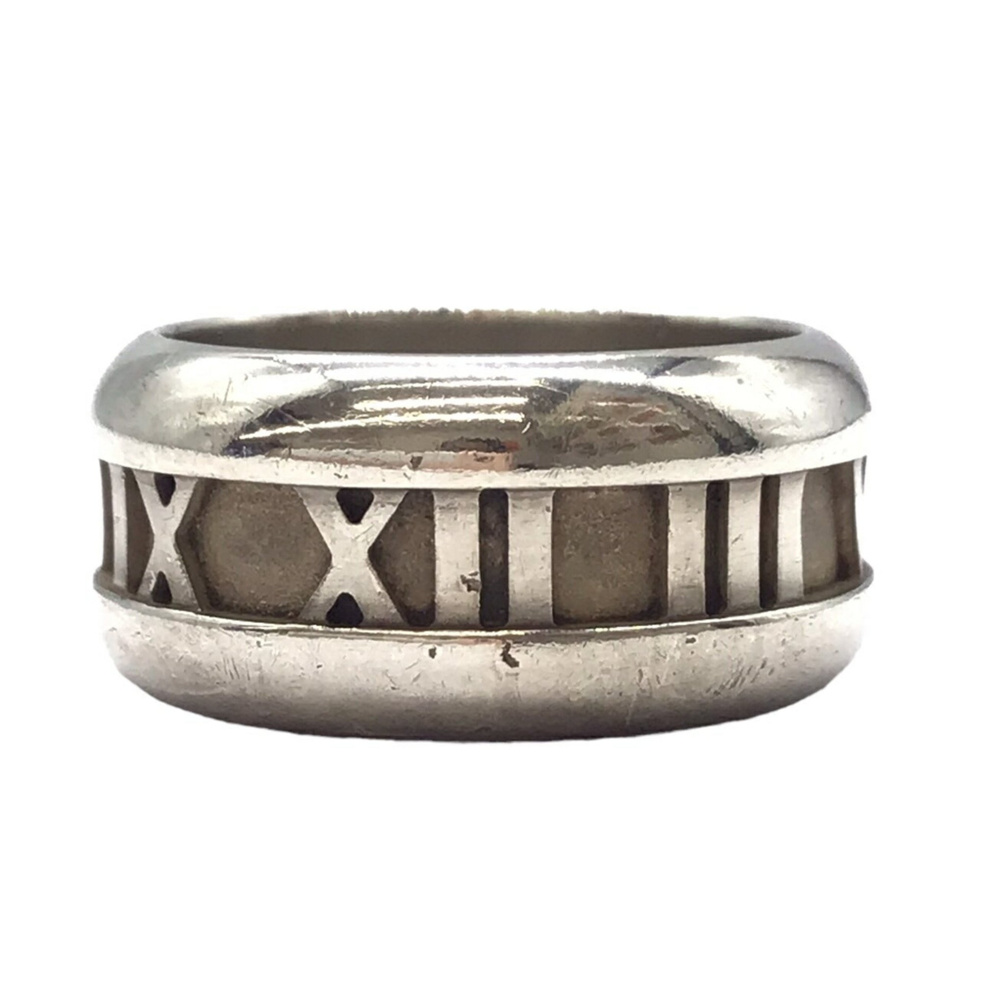 Tiffany & Co. Atlas Silver Ring, Fashion SV925, 925, Roman Numerals, Women's, Men's, Women's