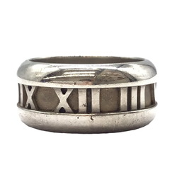 Tiffany & Co. Atlas Silver Ring, Fashion SV925, 925, Roman Numerals, Women's, Men's, Women's