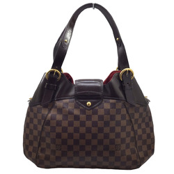 LOUIS VUITTON Damier Sistine GM N41540 Handbag Tote Bag Checkered Pattern Brown Ebene Leather Women's