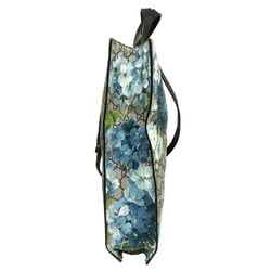 GUCCI GG Blooms Supreme Tote Bag Shoulder 546325 Canvas Beige Blue Flower Leather Women Men