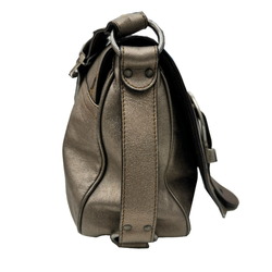 CHRISTIAN DIOR Saddle Shoulder Bag Trotter Pattern Women's Leather Brown