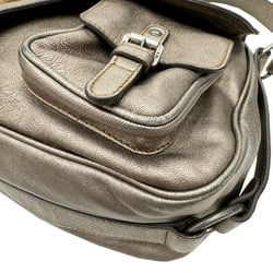 CHRISTIAN DIOR Saddle Shoulder Bag Trotter Pattern Women's Leather Brown