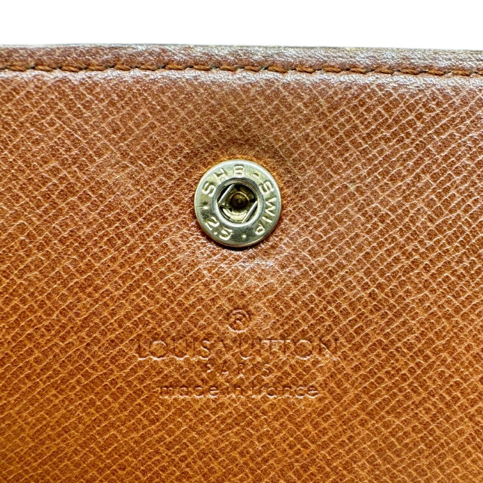 LOUIS VUITTON Louis Vuitton Pochette Portemonnay Credit Portefeuille Monogram Long Wallet No Pattern M61723 872AN Men's Women's