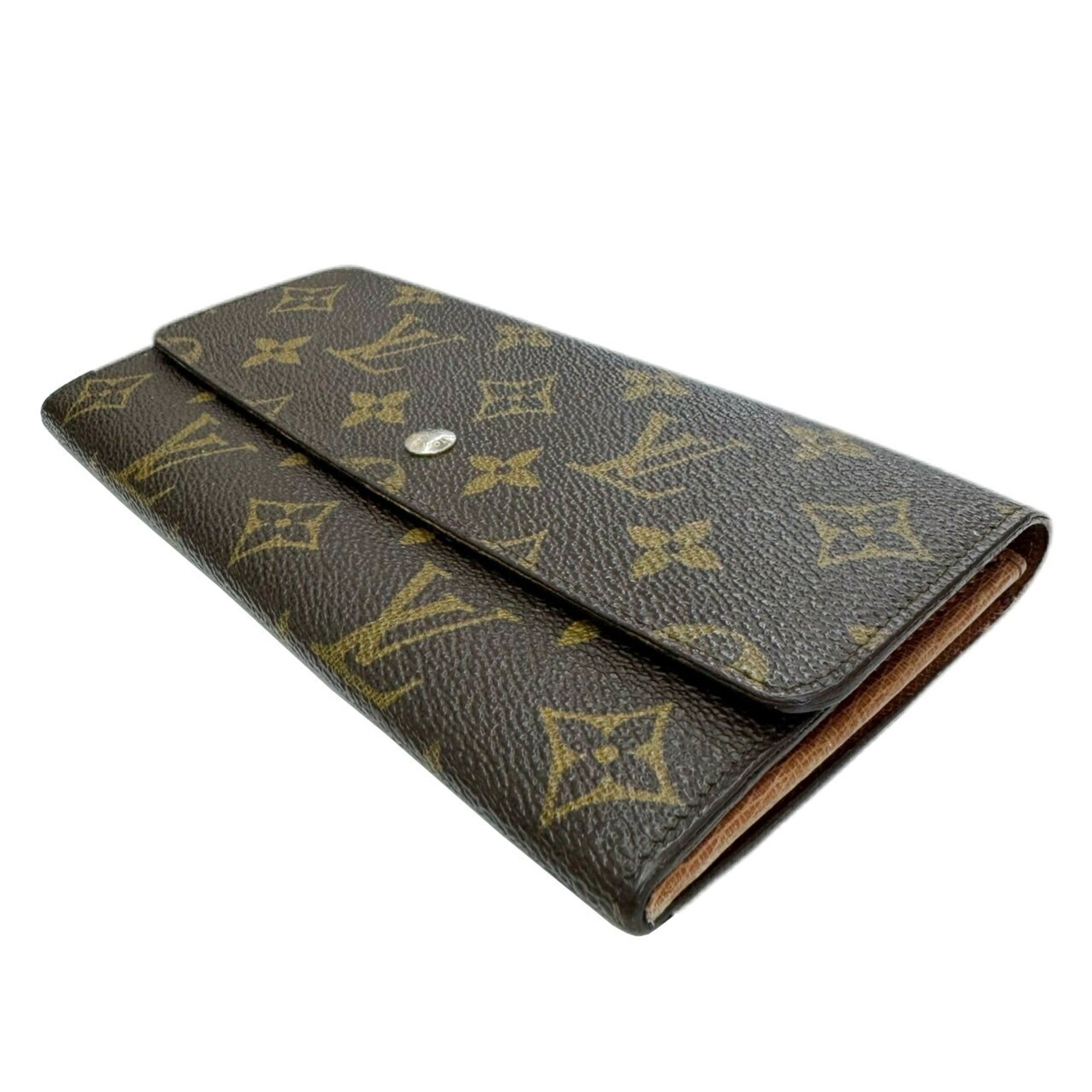 LOUIS VUITTON Louis Vuitton Pochette Portemonnay Credit Portefeuille Monogram Long Wallet No Pattern M61723 872AN Men's Women's