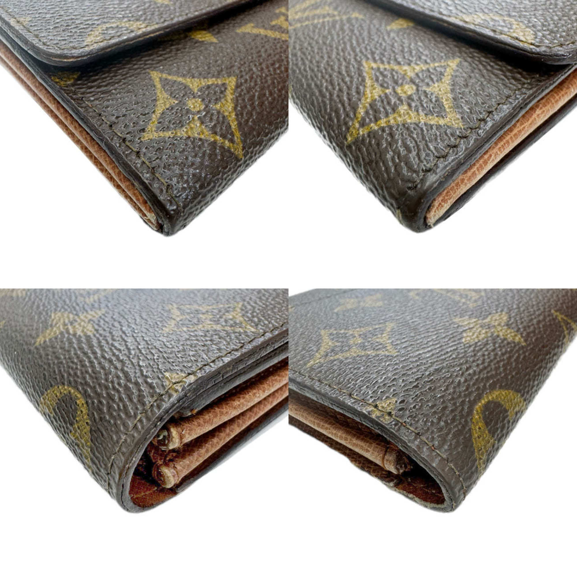 LOUIS VUITTON Louis Vuitton Pochette Portemonnay Credit Portefeuille Monogram Long Wallet No Pattern M61723 872AN Men's Women's