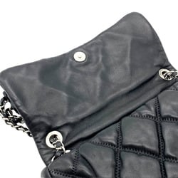 CHANEL Bubble Quilt Chain Shoulder Bag in Lambskin, Black
