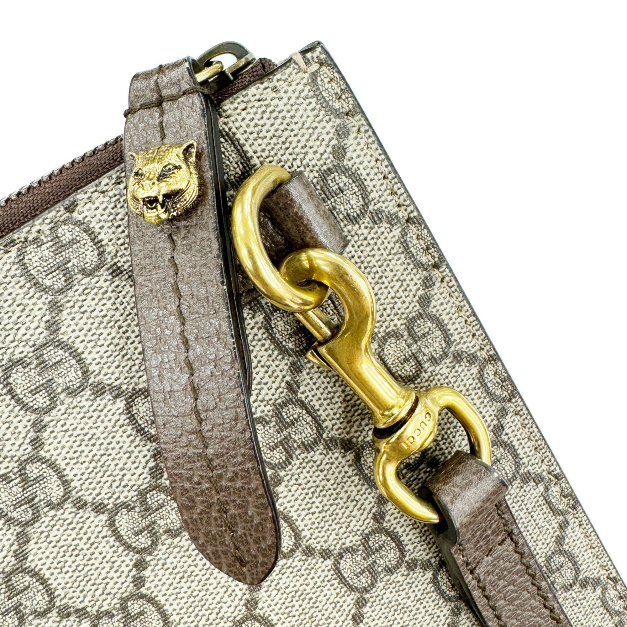 GUCCI GG Supreme clutch bag with butterfly motif, buttons and embroidery 433665 for men women, leather, butterfly, second