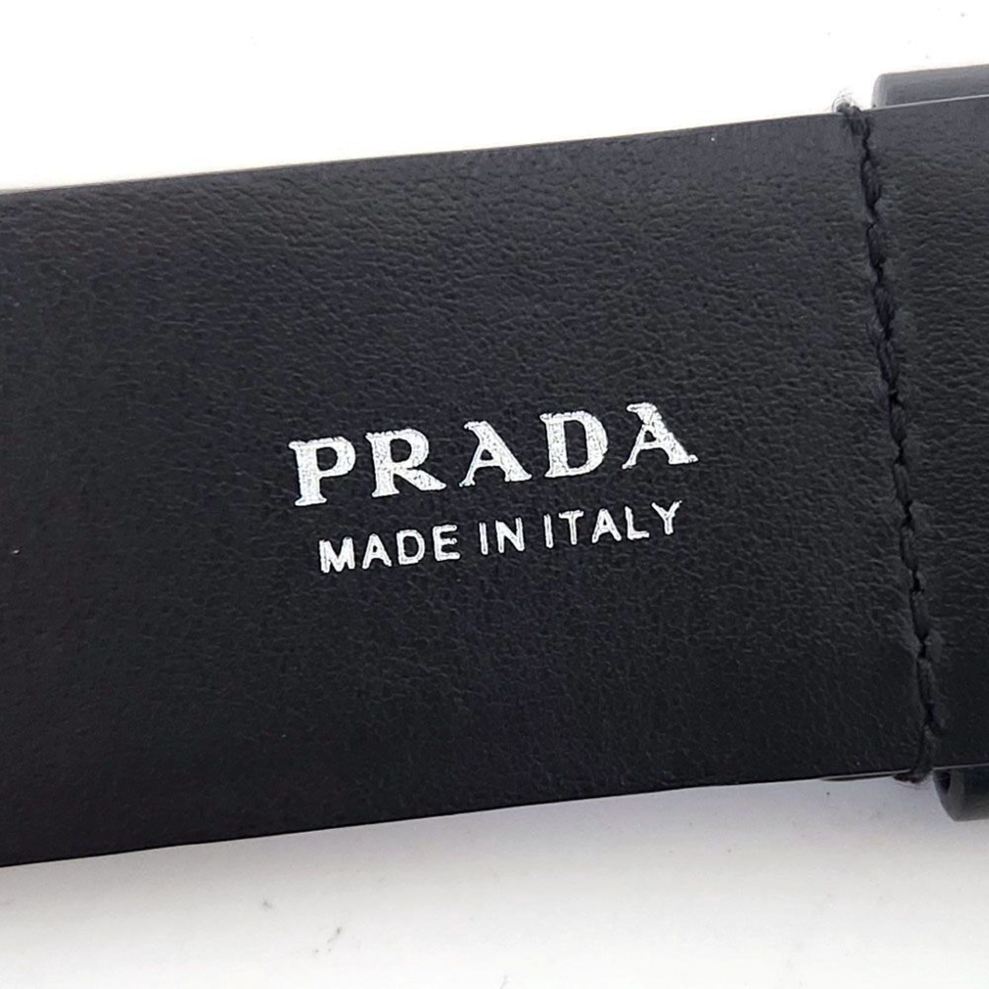 PRADA Shoulder Bag Triangle Black 2VL039 Leather Women's Belt