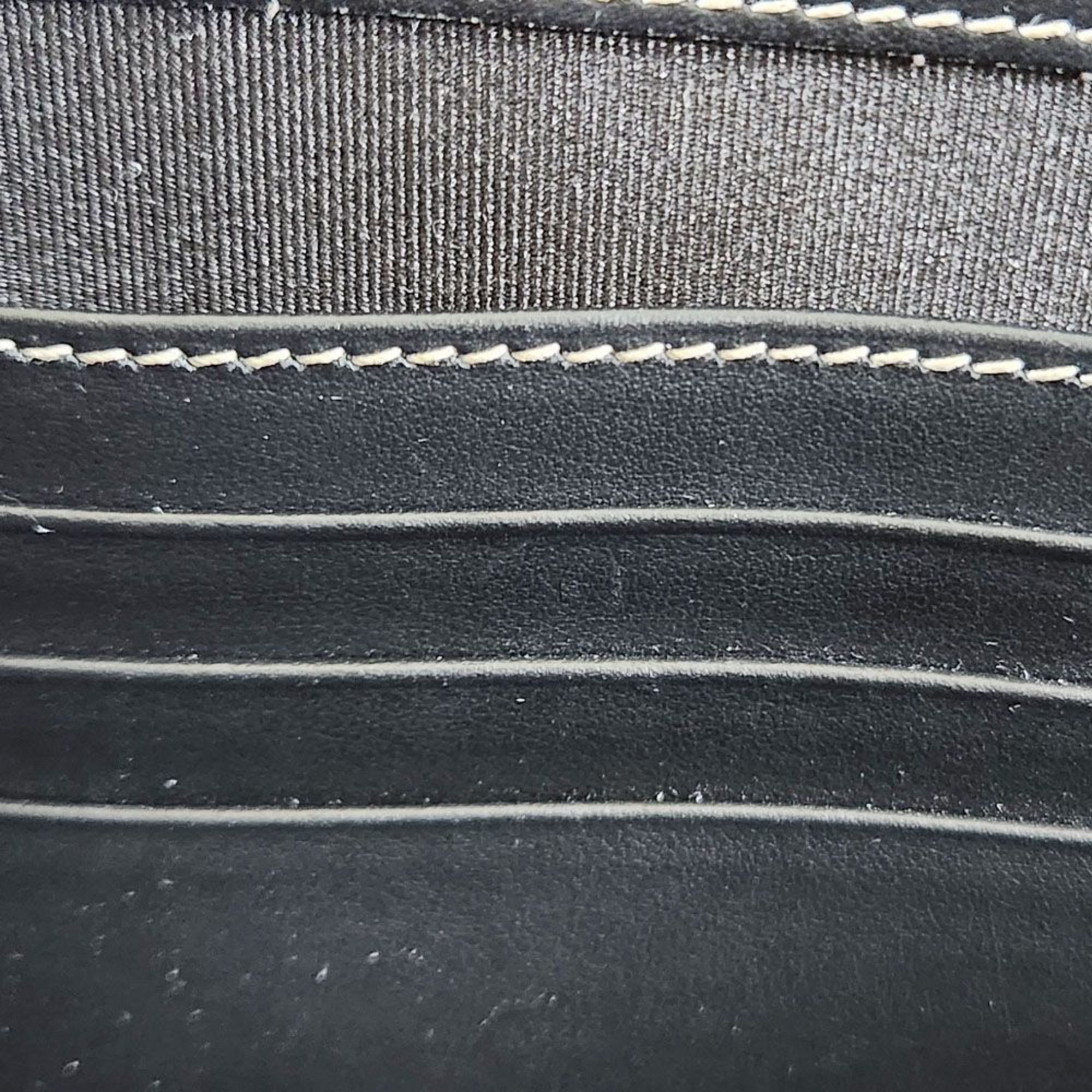 Burberry Clutch Bag Second Men's Canvas Leather Grey Black Pouch