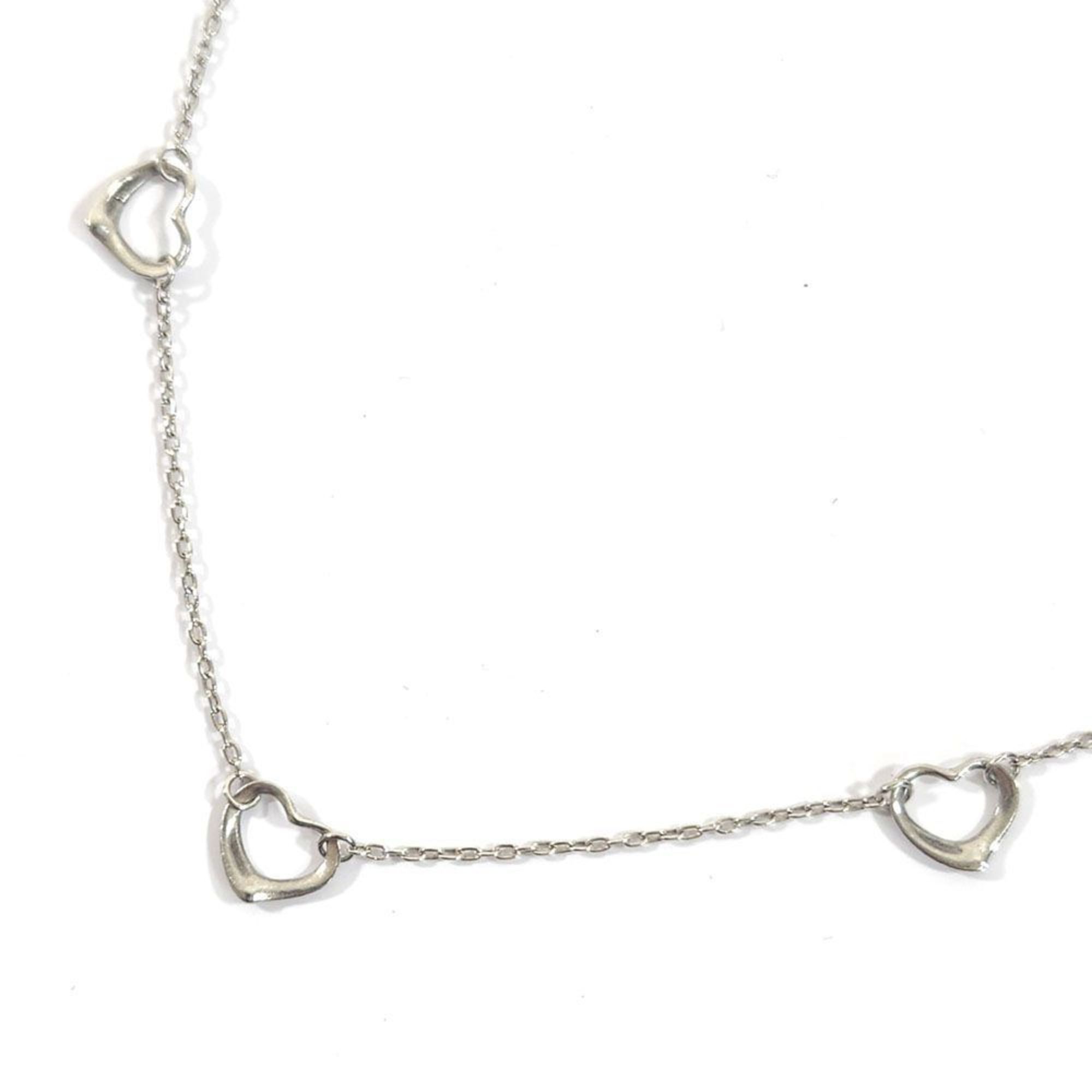 Tiffany & Co. Elsa Peretti 3-Row Heart Necklace Ag925 SV Silver Pendant Sterling