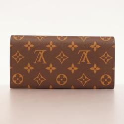 Louis Vuitton Long Wallet Monogram Portefeuille Emily M60697 Brown Fuchsia Ladies